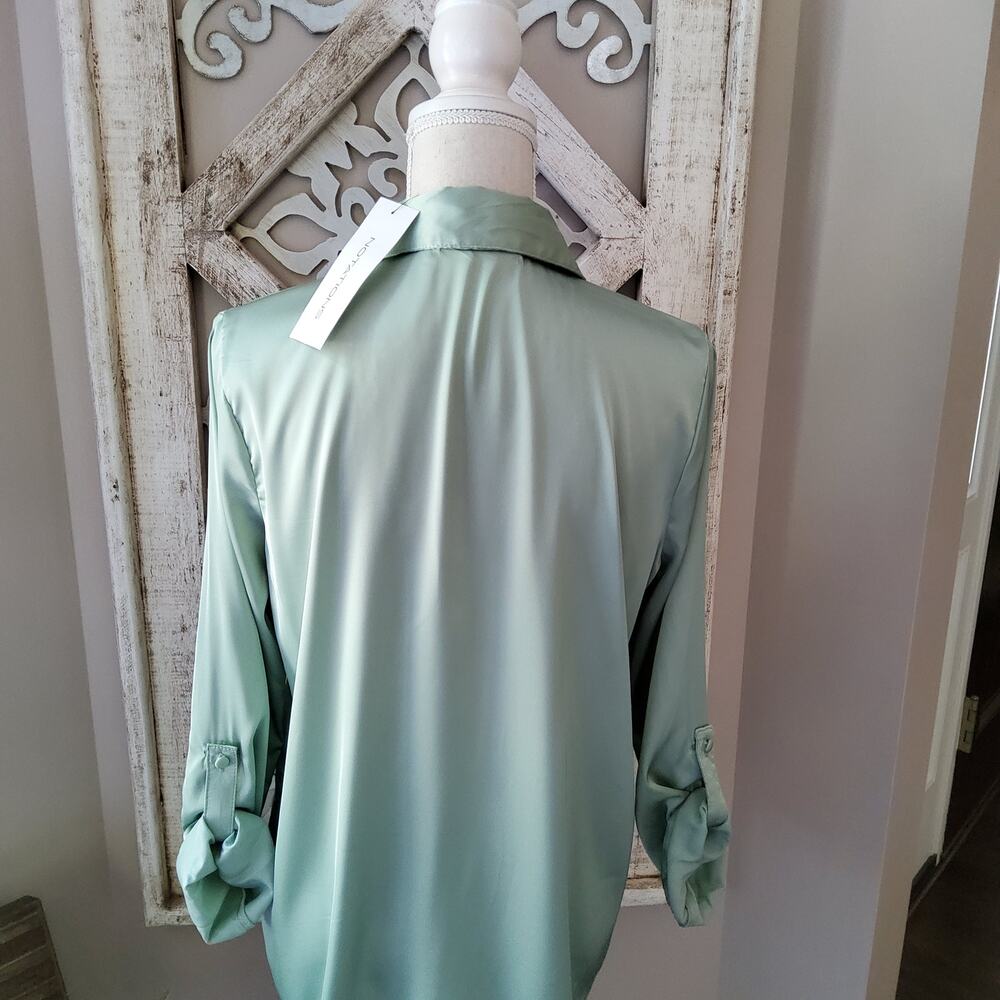 Notations Roll Tab Sleeve Collar Button Down Pock… - image 6